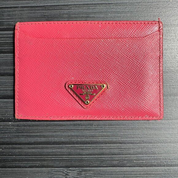Prada Saffiano Leather Pink Card Holder (Like New) - Picture 1 of 4